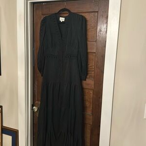 Long Sleeve Black Dress with Gorgeous Detail! Made in Paris!